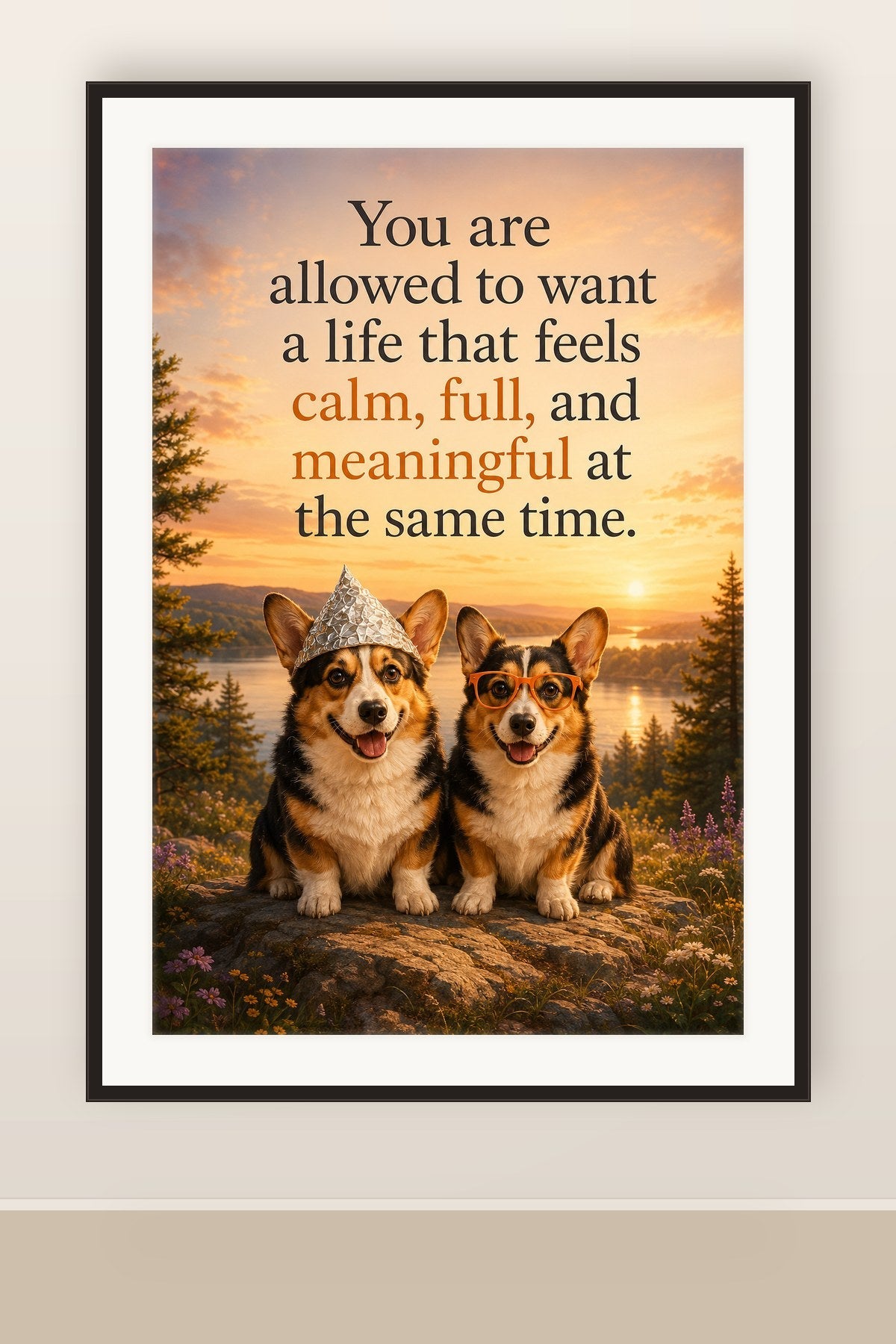 The print shown framed and hung on a wall
